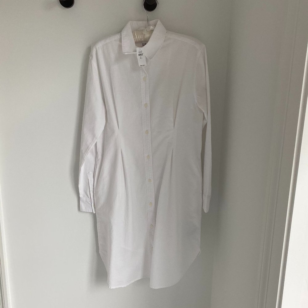 NWT GAP White Cotton Shirt Dress